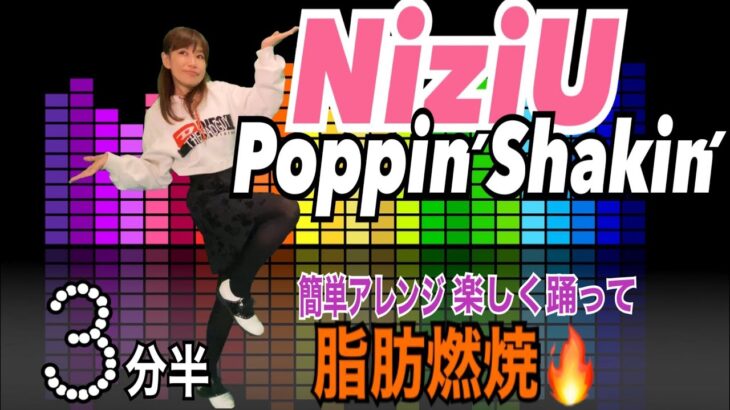 【NiziU/Poppin’Shakin’】簡単アレンジ楽しく踊って脂肪燃焼🔥J-POP dance diet (3分半)有酸素運動で激やせ😆💦