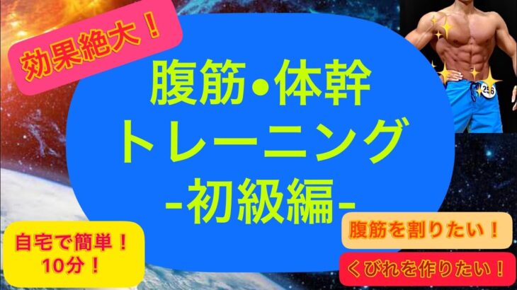 【誰でも簡単！効果絶大！】腹筋•体幹トレーニング！-初級編-ボディビルダー兼トレーナー監修#ダイエット #筋トレ #トレーニング #食事 #グルメ #筋肉 #自宅トレ #ジム #腹筋