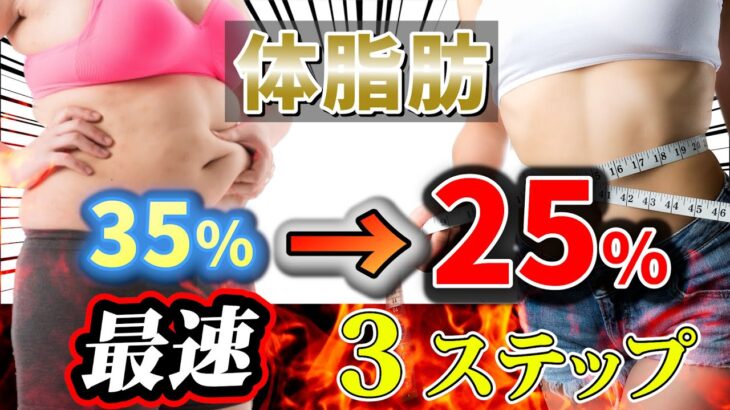 【体脂肪率35%→25%】体脂肪を確実に落とす最速3ステップ｜痩せたい40代50代女性必見