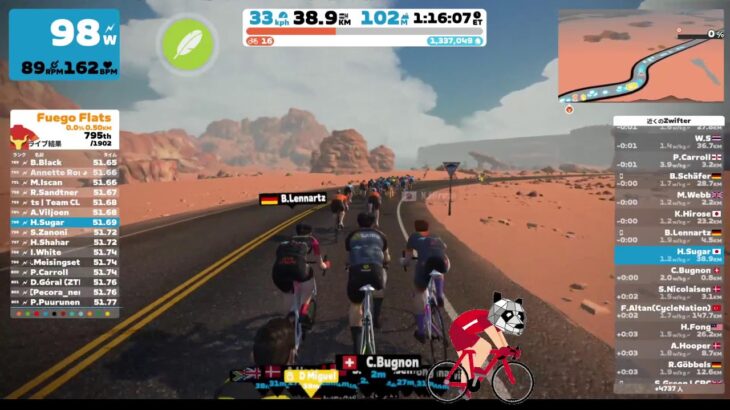 【Zwift】BリーグGAME2を観ながらポタリング！【ダイエット / vlog】