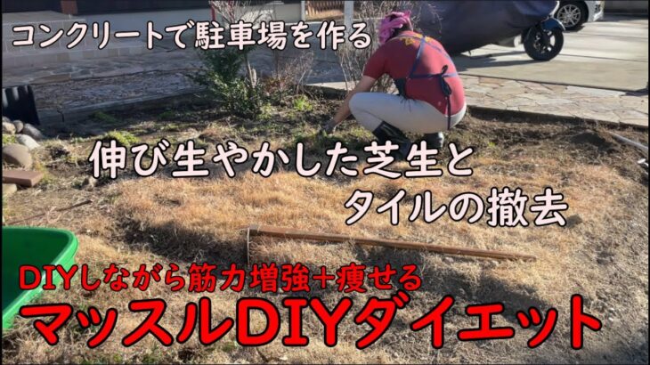 【庭作り】生え散らかした芝生を剥ぎ取りながらマッスルDIYダイエット