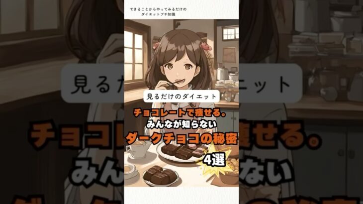 【今すぐできる簡単ダイエット知識】チョコレートで痩せる秘密