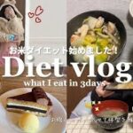 【Diet vlog】お米を食べて痩せる！？🍚3日間の食事記録🍽️お米ダイエット/食事vlog/what I eat in 3 days✨Eng sub :)