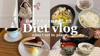 【Diet vlog】お米を食べて痩せる！？🍚3日間の食事記録🍽️お米ダイエット/食事vlog/what I eat in 3 days✨Eng sub :)